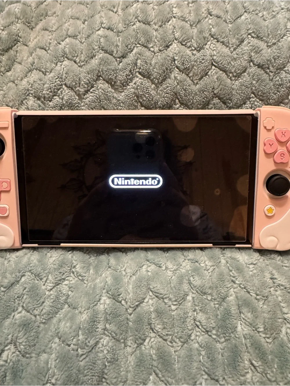 Nintendo Switch with Pink Joy-Con Covers With Accessories and Games